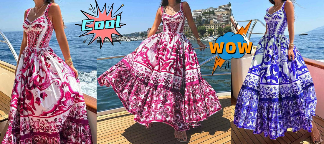[A must-have for summer vacation! Amsoin “Sexy Printed Dress” unlock the beach goddess style] 🌴