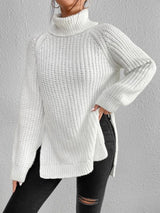 Turtleneck Rib-Knit Sweater