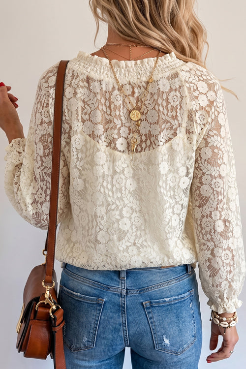 Floral Lace Long Sleeve Top - 5 Colors