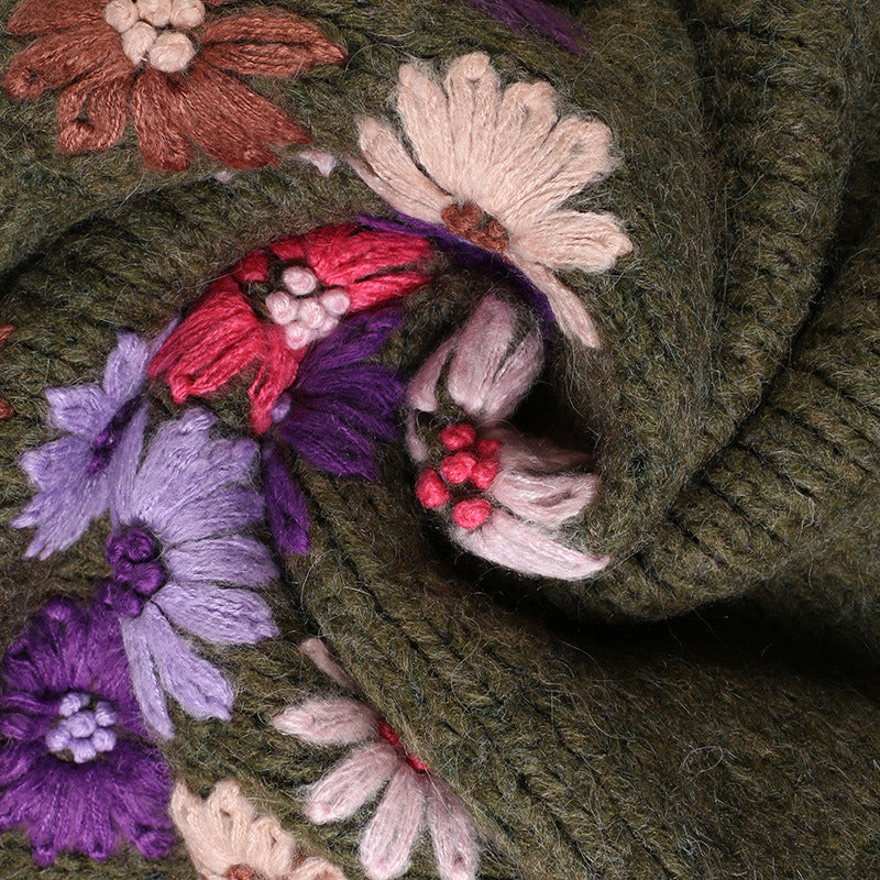 Hand chain hook thick needle thick knit sweater