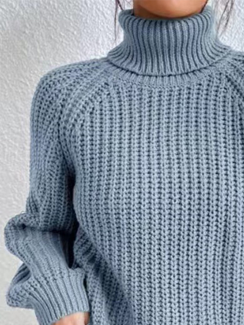 Turtleneck Rib-Knit Sweater