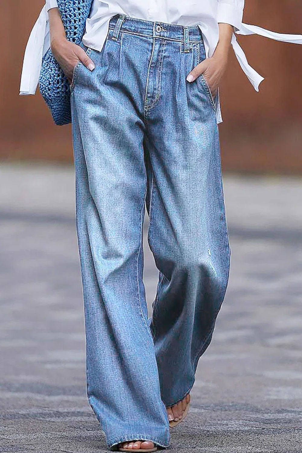 LC7872421-4-4, LC7872421-4-6, LC7872421-4-8, LC7872421-4-10, LC7872421-4-12, LC7872421-4-14, LC7872421-4-16, LC7872421-4-18, Sky Blue Women's Wide Leg Jeans Loose High Waist Slouchy Jeans