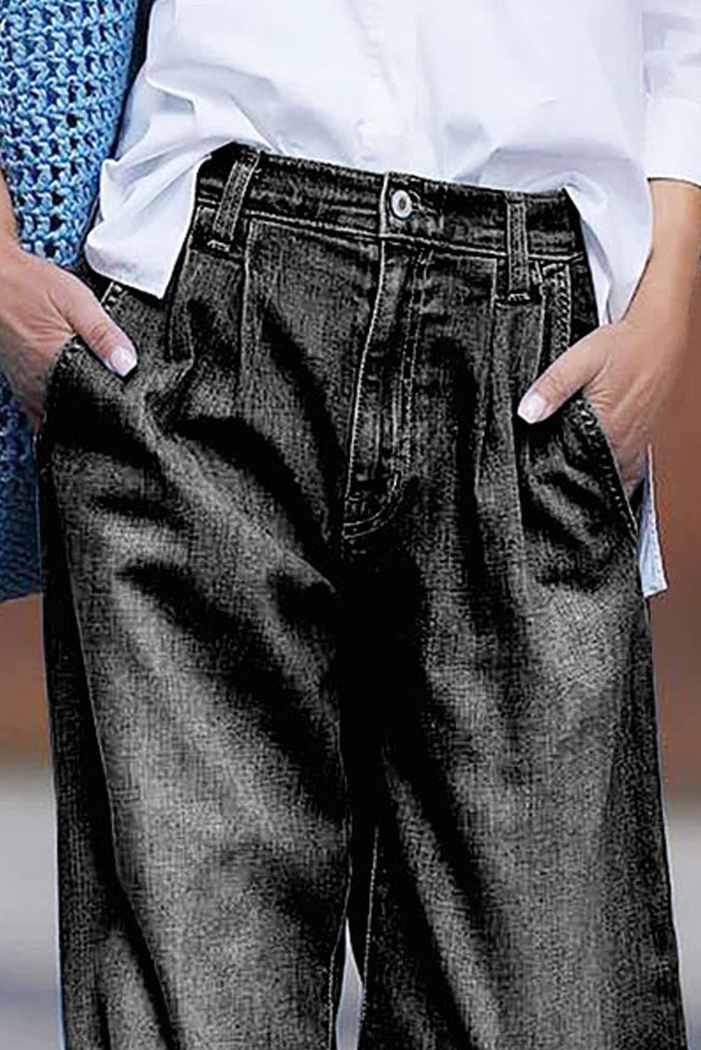 LC7872421-11-4, LC7872421-11-6, LC7872421-11-8, LC7872421-11-10, LC7872421-11-12, LC7872421-11-14, LC7872421-11-16, LC7872421-11-18, Gray Women's Wide Leg Jeans Loose High Waist Slouchy Jeans