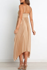 Sexy Elegant Solid Fold V Neck Irregular Dress Dresses