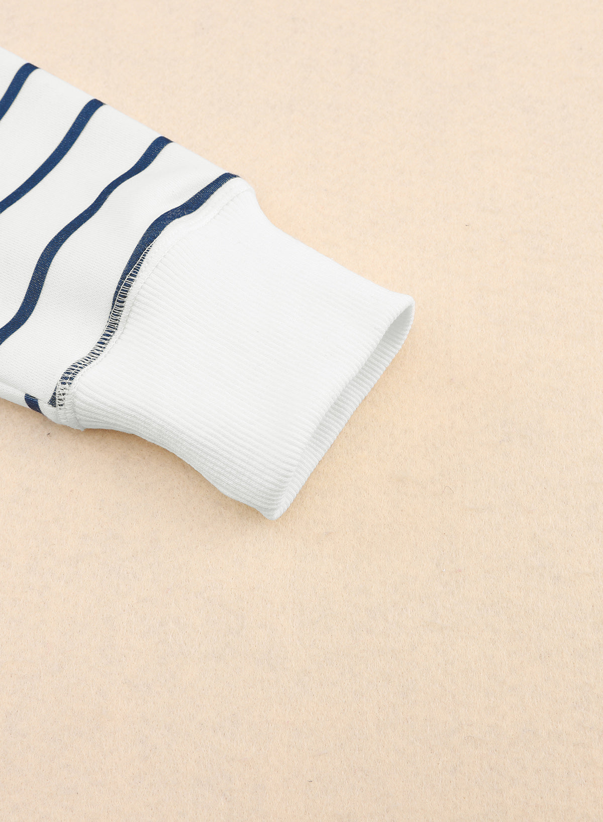 LC25122022-19-S, LC25122022-19-M, LC25122022-19-L, LC25122022-19-XL, Striped Print Ribbed Trim Long Sleeve Top