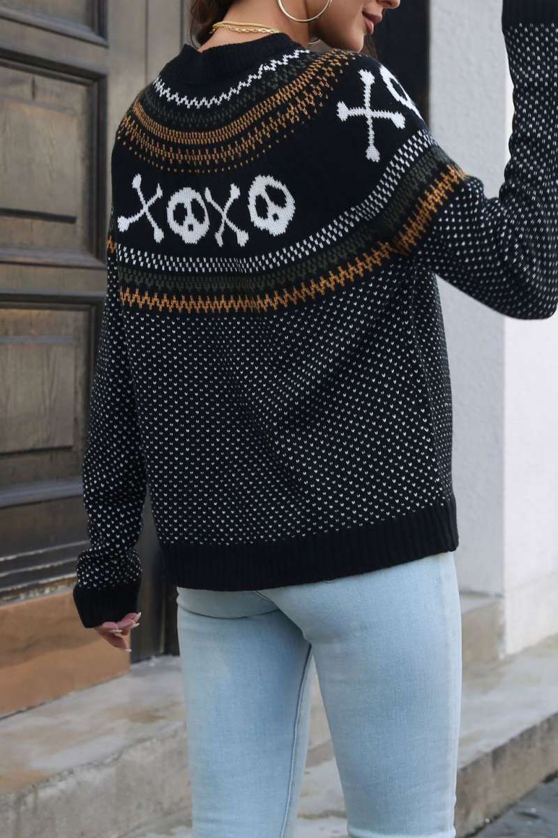 Casual Patchwork Contrast O Neck Tops