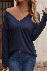 Sexy Simplicity Solid Buttons V Neck Tops(8 Colors)