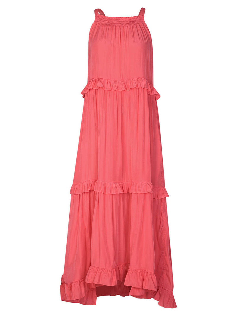 Amsoin Irregular Cake Sleeveless Maxi Dress