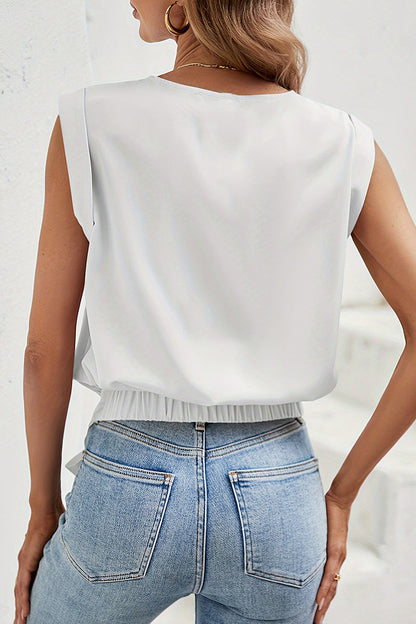 Amsoin Casual Solid Bandage O Neck T-Shirts