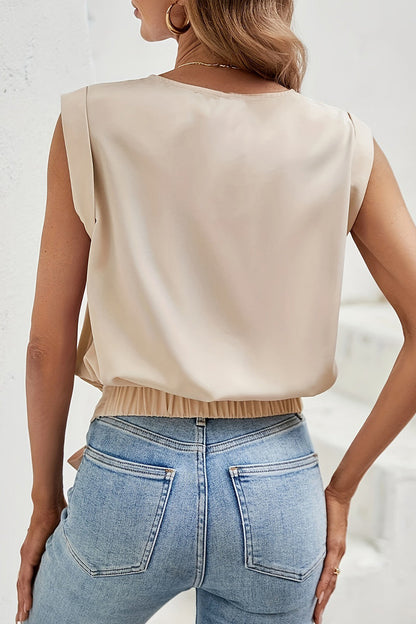 Amsoin Casual Solid Bandage O Neck T-Shirts