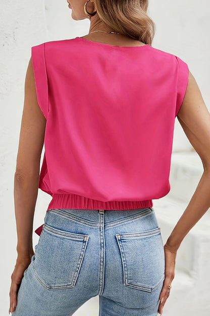 Amsoin Casual Solid Bandage O Neck T-Shirts