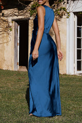 Sexy Formal Solid Fold V Neck Evening Dress Dresses