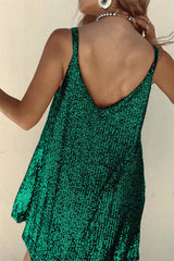 Sexy Solid Sequins V Neck Sling Dress Dresses(6 Colors)