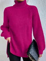 Turtleneck Rib-Knit Sweater