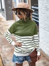 Women's Striped Color Matching Sweater