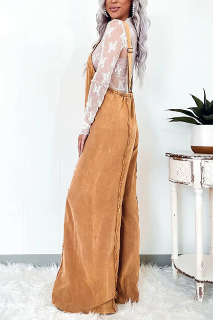 AMSOIN LIGHT WASH DENIM JUMPSUIT - 3 COLORS