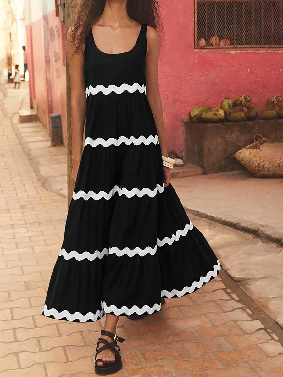 Amsoin Sexy Contrast Sling Dress