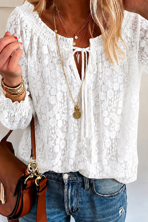 Floral Lace Long Sleeve Top - 5 Colors