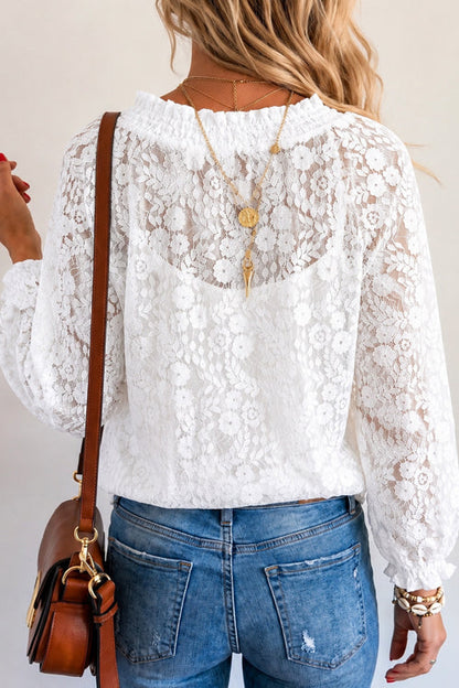 Floral Lace Long Sleeve Top - 5 Colors