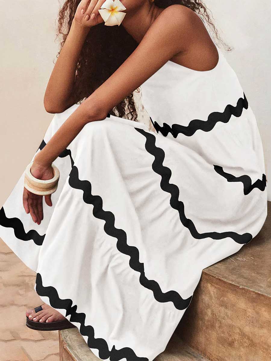 Amsoin Sexy Contrast Sling Dress