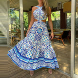 Amsoin Halter Waist Long Dress