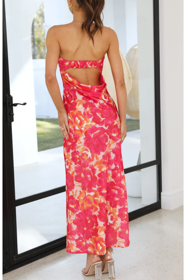 Letters of Mine Floral Off Shoulder Maxi Dress