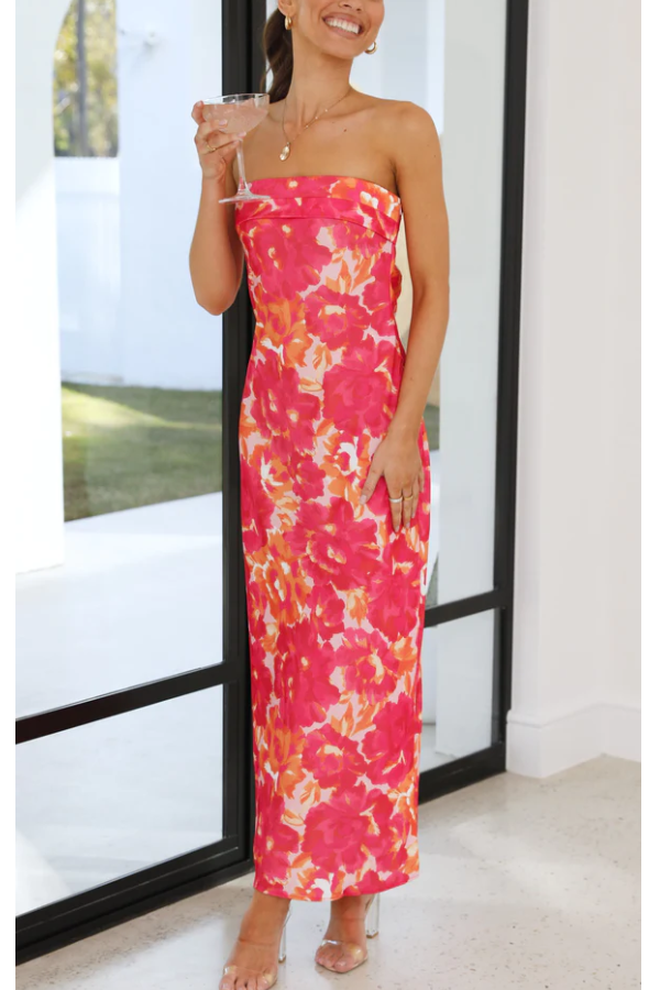 Letters of Mine Floral Off Shoulder Maxi Dress