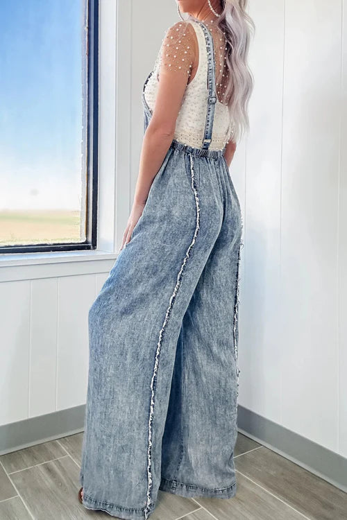 AMSOIN LIGHT WASH DENIM JUMPSUIT - 3 COLORS