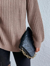 Turtleneck Rib-Knit Sweater