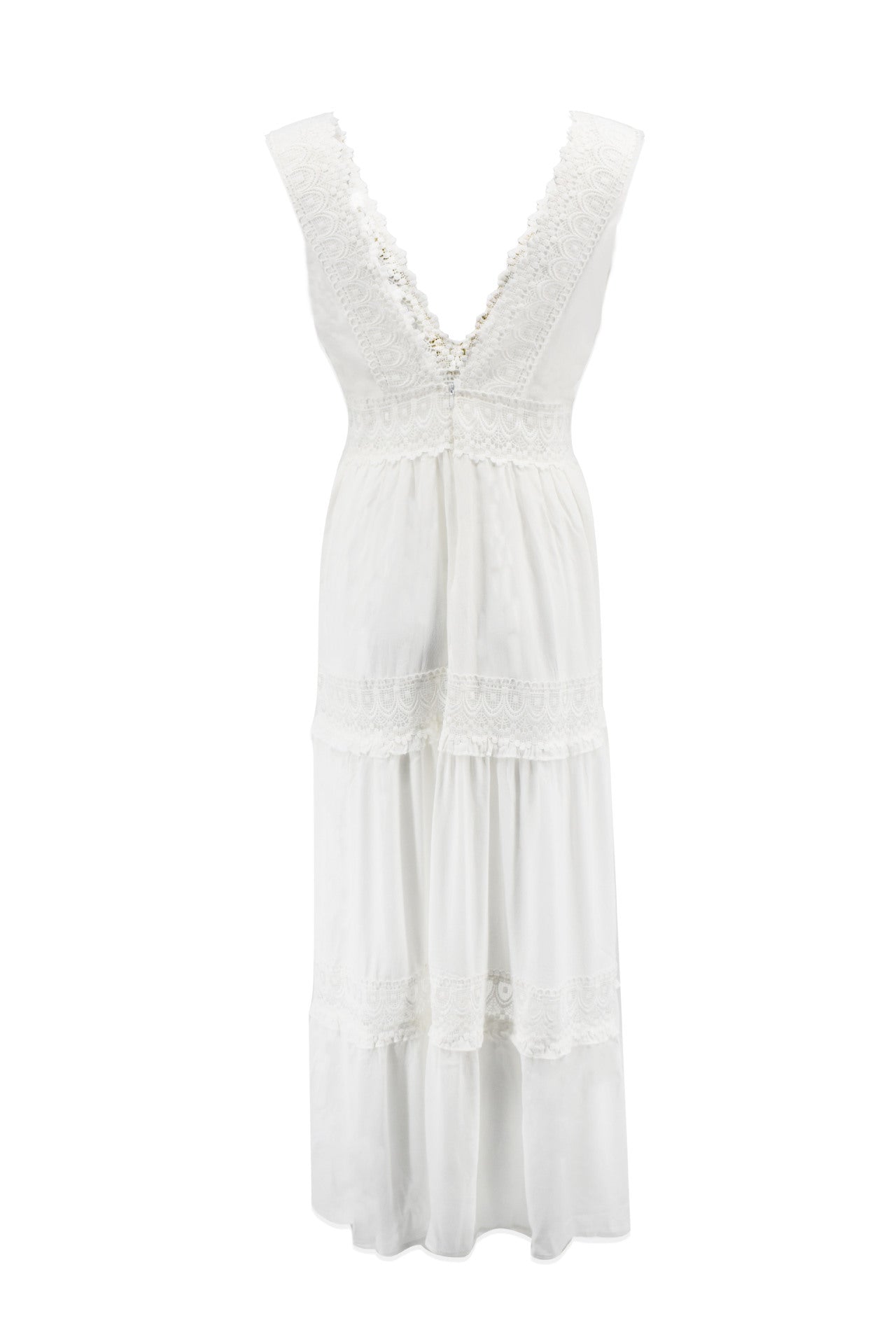 Amsoin Lace Swing Sleeveless Chiffon Dress