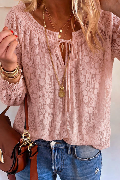 Floral Lace Long Sleeve Top - 5 Colors