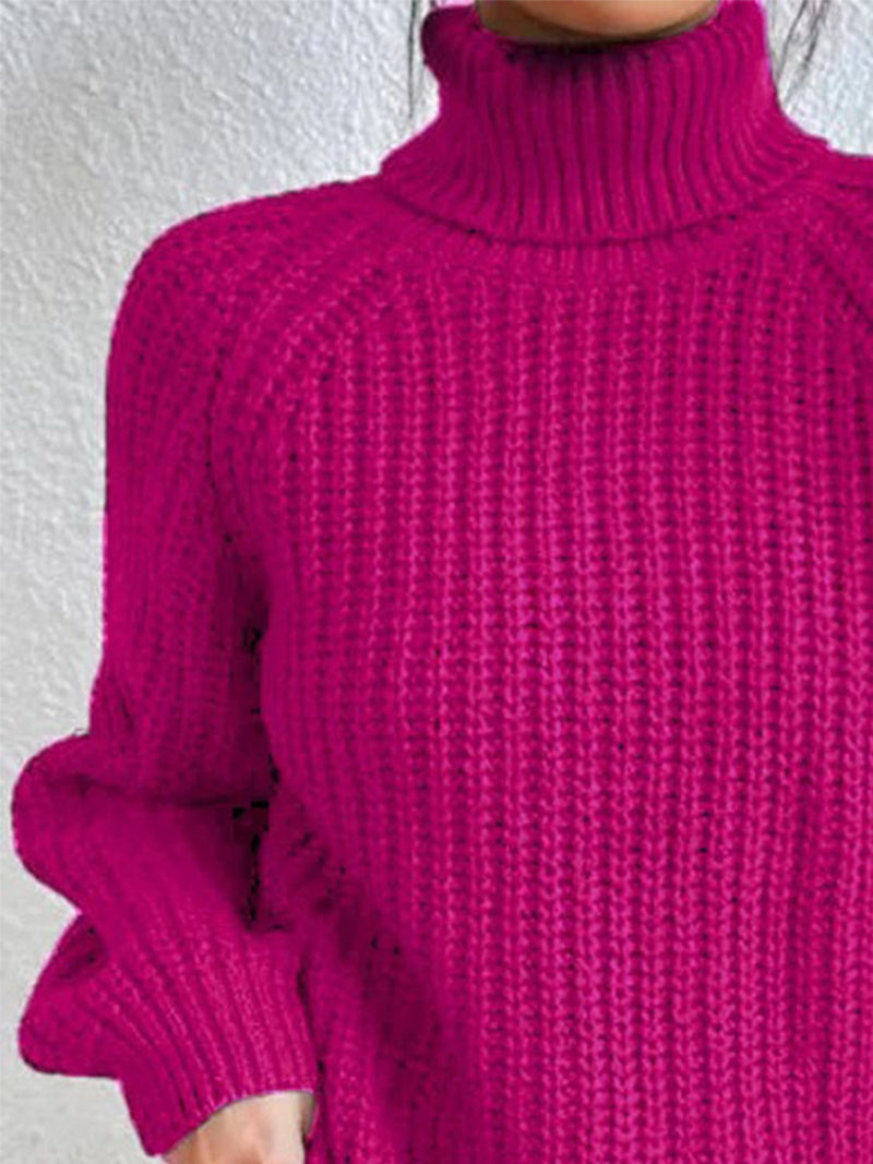 Turtleneck Rib-Knit Sweater