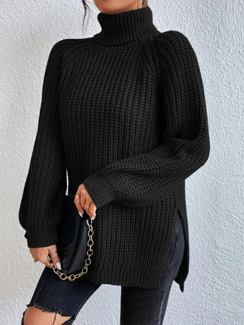 Turtleneck Rib-Knit Sweater