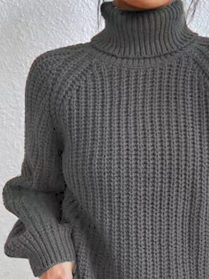 Turtleneck Rib-Knit Sweater