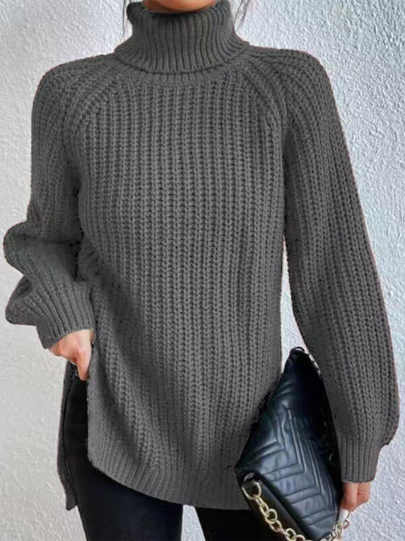 Turtleneck Rib-Knit Sweater