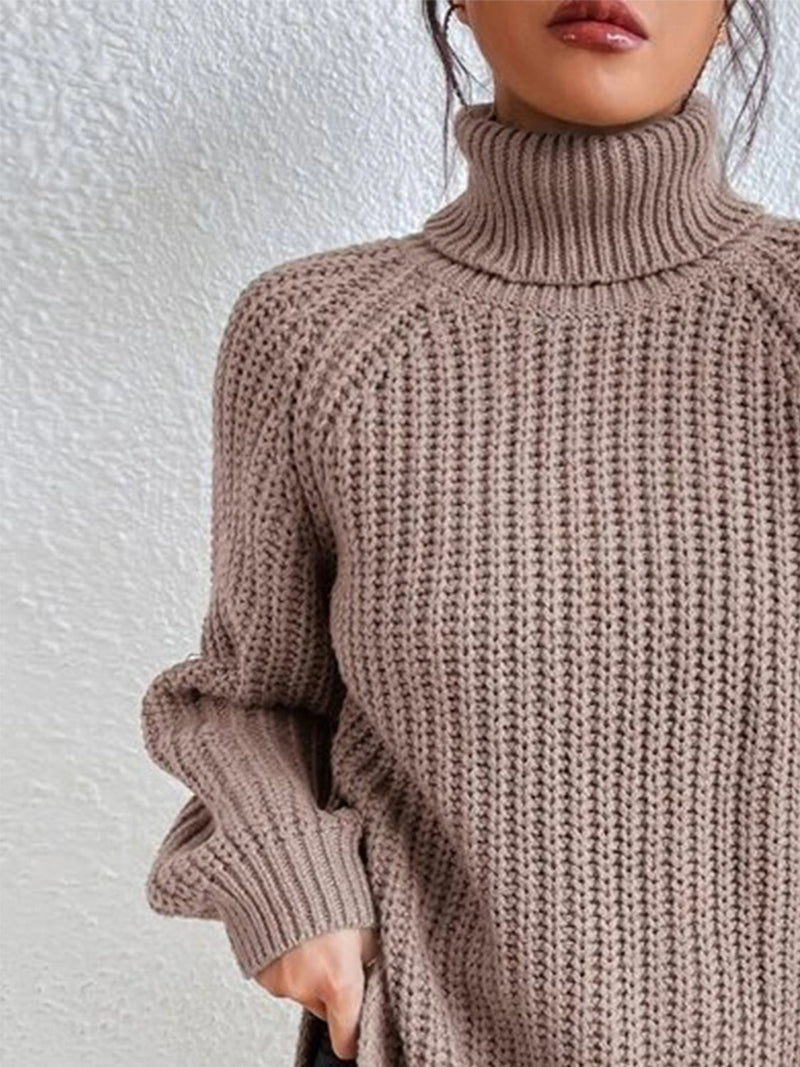 Turtleneck Rib-Knit Sweater