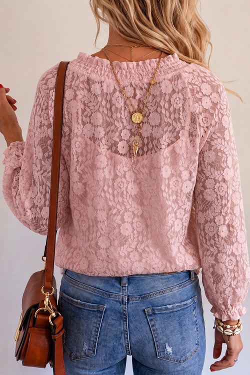 Floral Lace Long Sleeve Top - 5 Colors