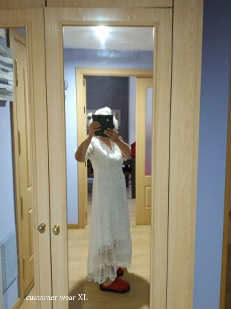 Amoin Irregular Fishtail Lace Dress