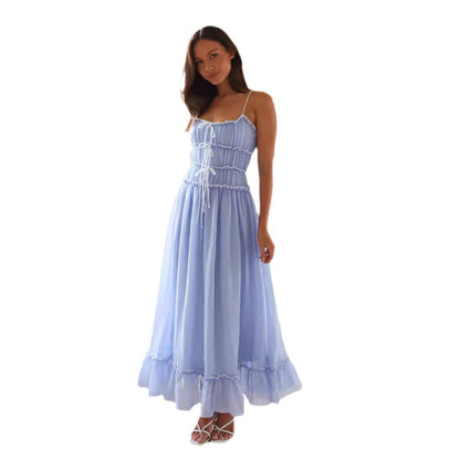 Sweet Ruffled-strap Dress For A Chic Elegant Look