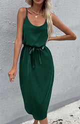 Blue Zone Planet |  Solid Color Package Hip Slit Dress BLUE ZONE PLANET