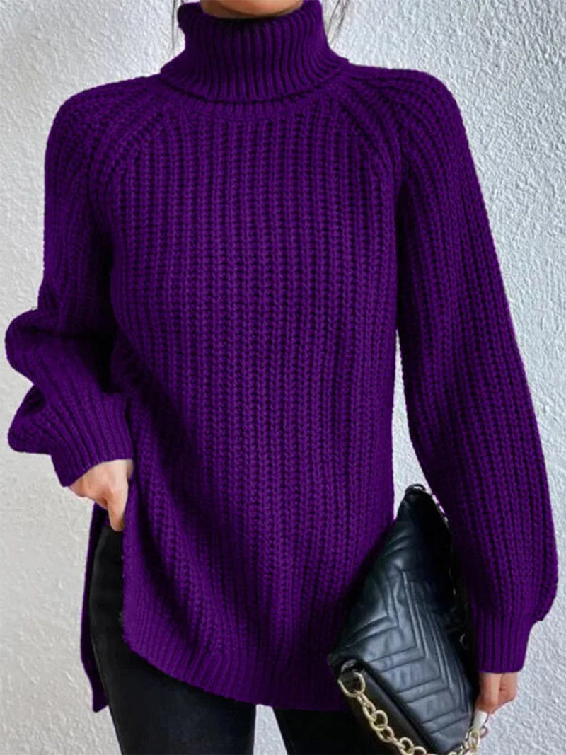 Turtleneck Rib-Knit Sweater