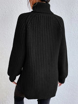 Turtleneck Rib-Knit Sweater