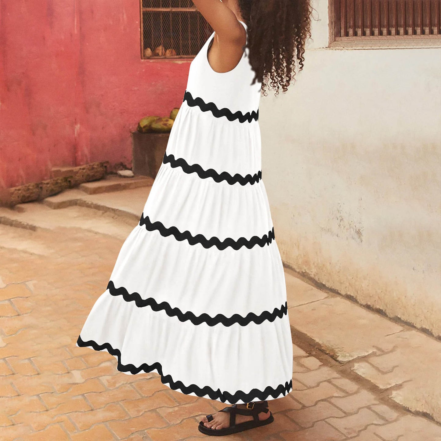 Amsoin Sexy Contrast Sling Dress
