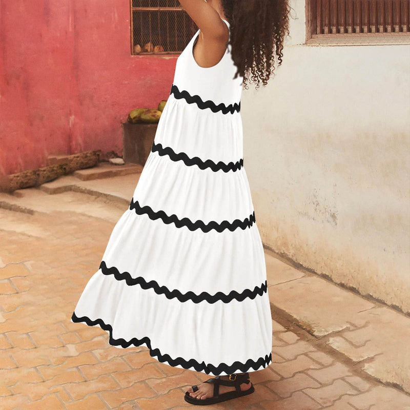 Amsoin Sexy Contrast Sling Dress