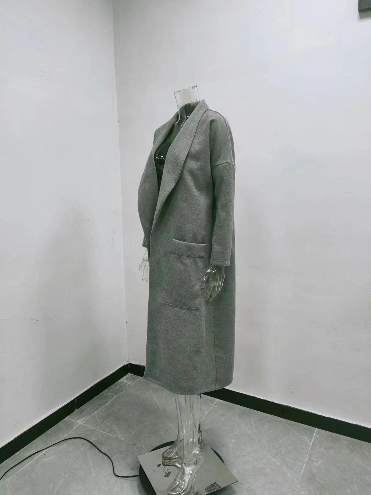Amsoin Long high-end Woolen Coat