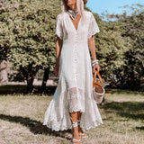 Amoin Irregular Fishtail Lace Dress