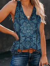 Amsoin Loose Flower Tank Top