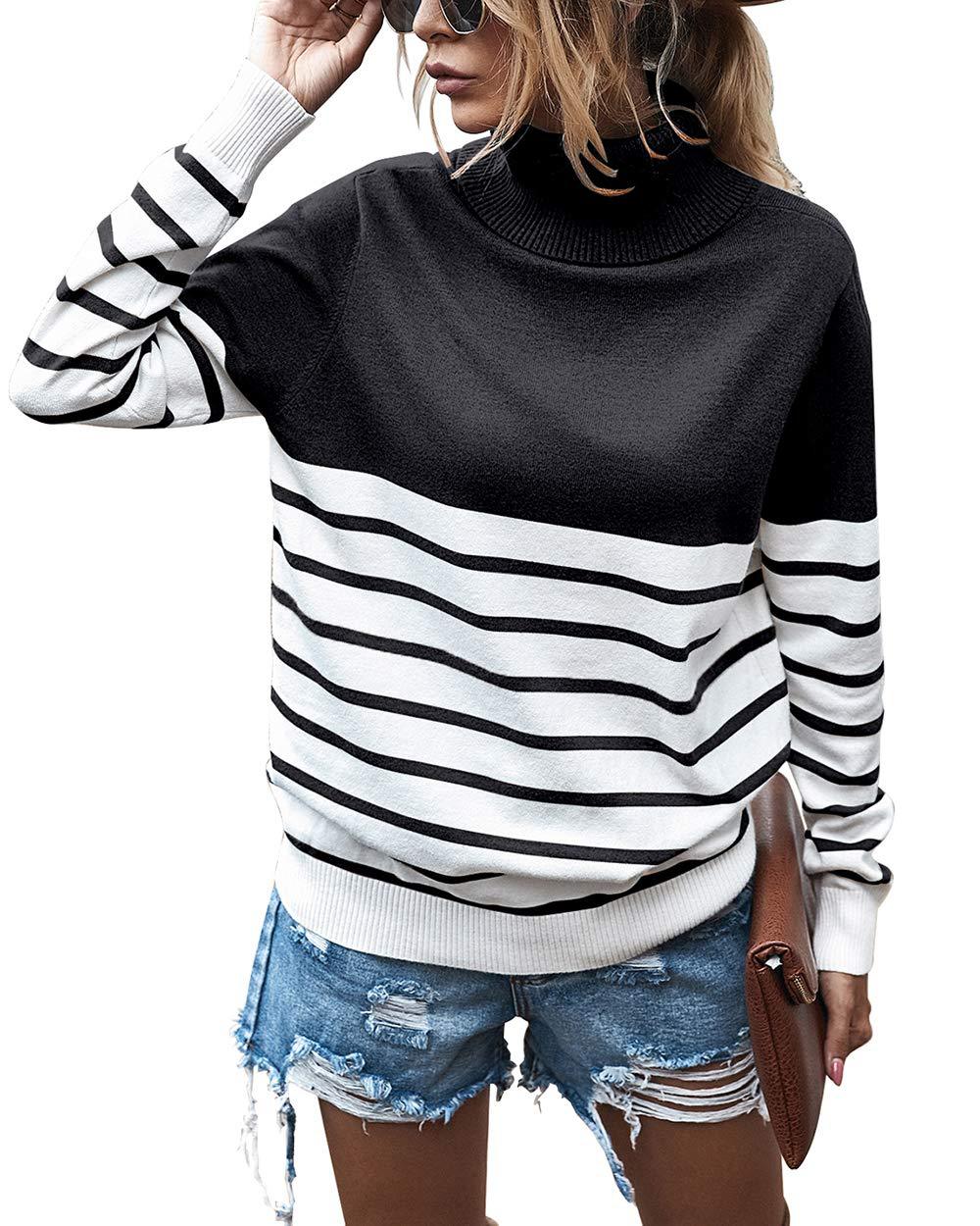 Women's Striped Color Matching Sweater
