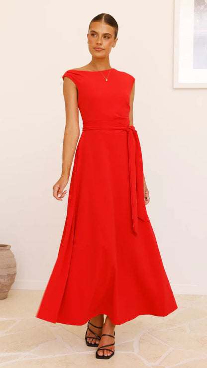 European And American Solid Color Fashion Temperament Sexy Lacing Dress