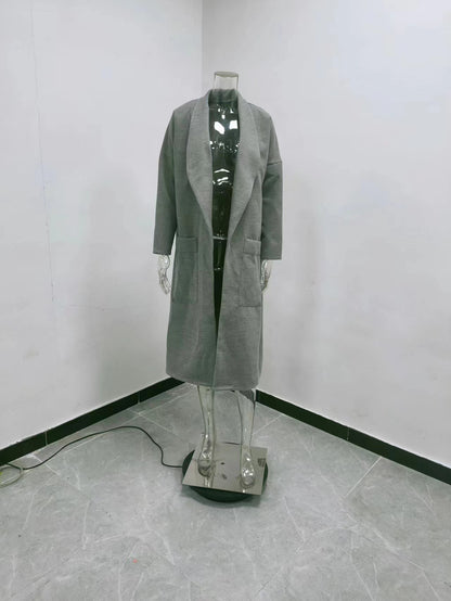 Amsoin Long high-end Woolen Coat